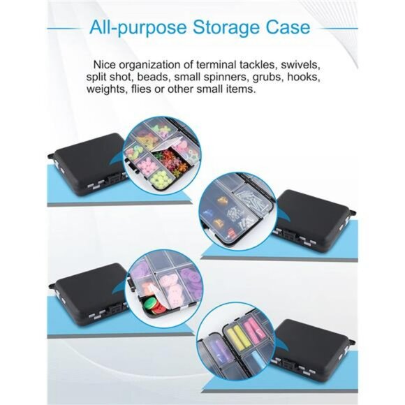 Small Plastic Tackle Box Set of 4 Fishing Organizer Storage Containers with Lids - Picture 5 of 7